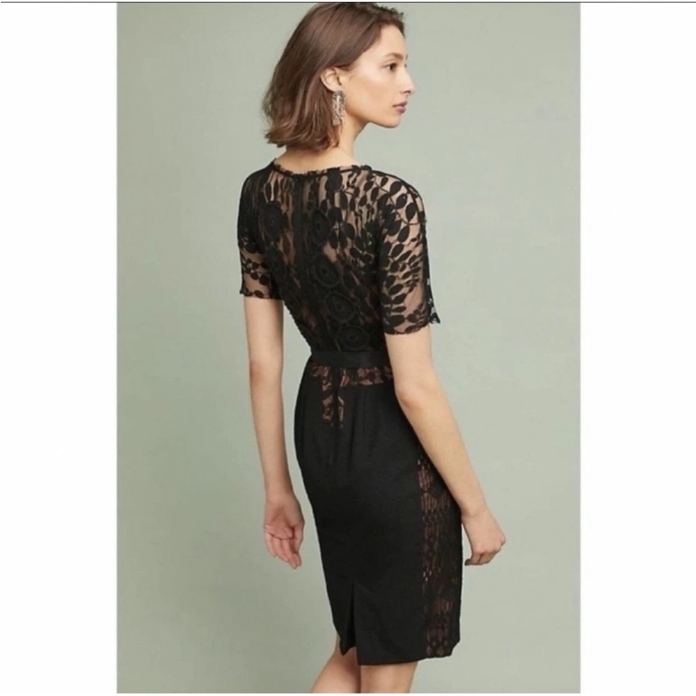 Beguile by Byron Lars Anthropologie Carrisima Black Lace Sheath Dress Size 0 - Picture 3 of 12